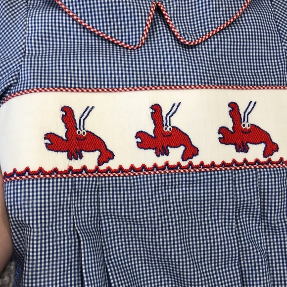 Three Sisters Embroidered Gingham Romper 🦞 - Picture 4 of 16